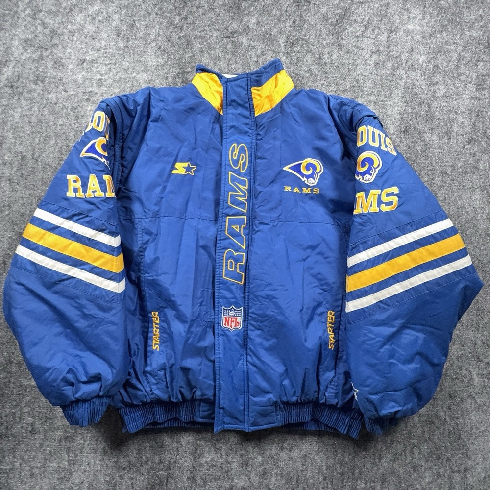 Vintage 90s St. Louis Rams Starter PRO LINE Convertible Puffer Parka Large Logos